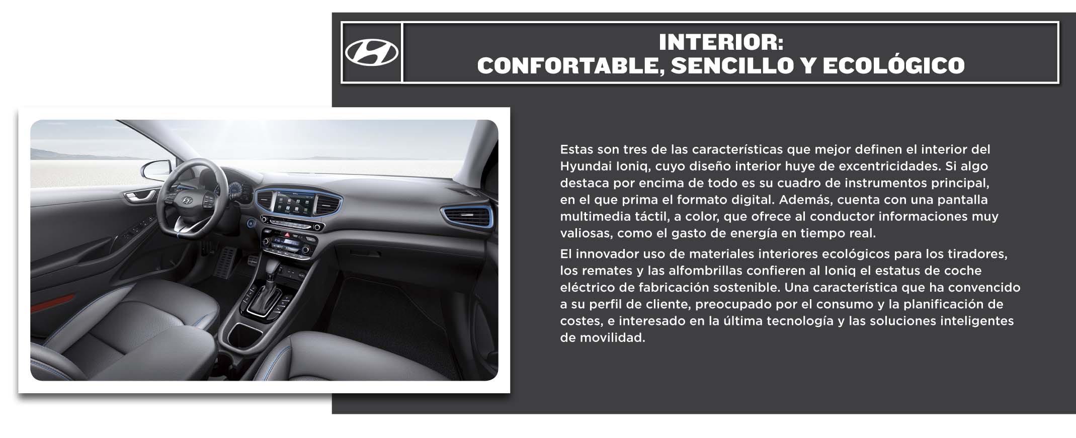 Ficha interior del IONIQ de Hyundai